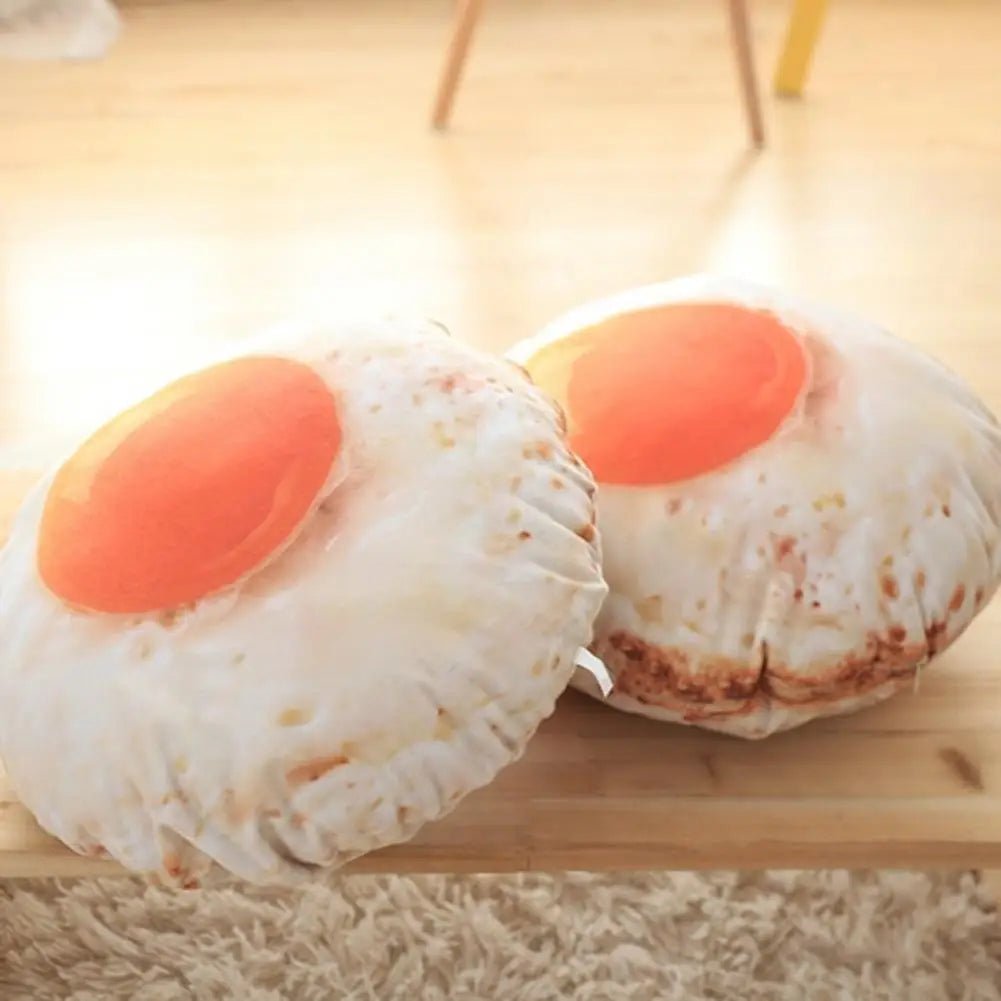 Plushie Realistic Fried Egg Pillow, 15" | 38 cm plush toy – – – Image 1 | Plushie Produce