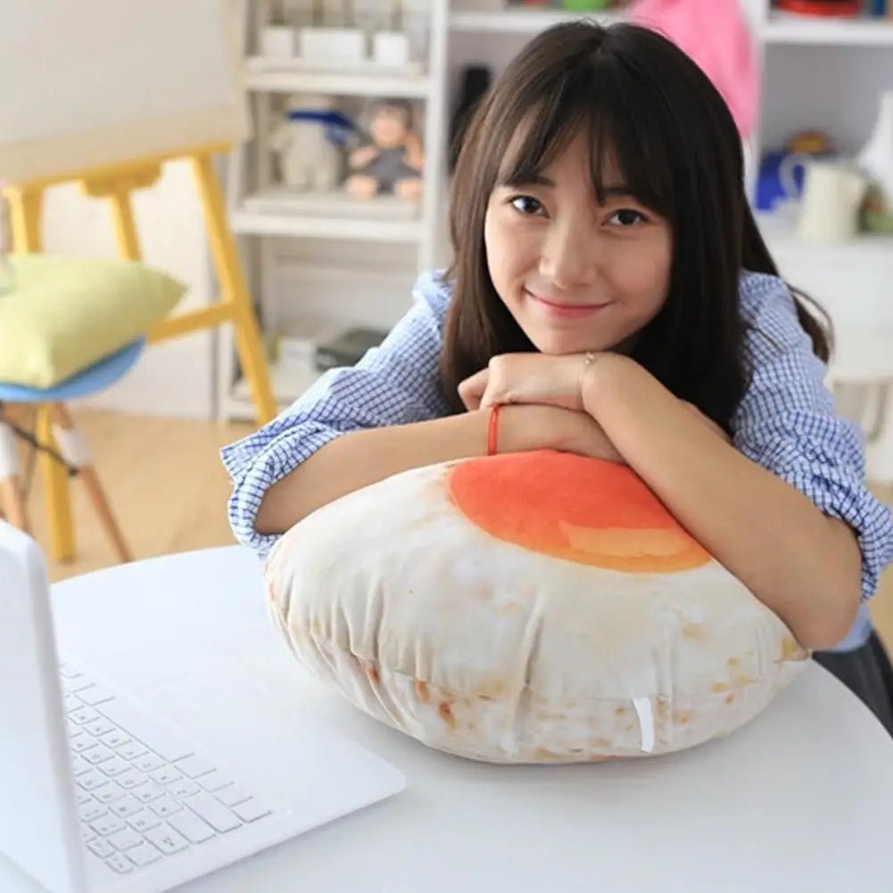 Plushie Realistic Fried Egg Pillow, 15" | 38 cm plush toy – – – Image 3 | Plushie Produce