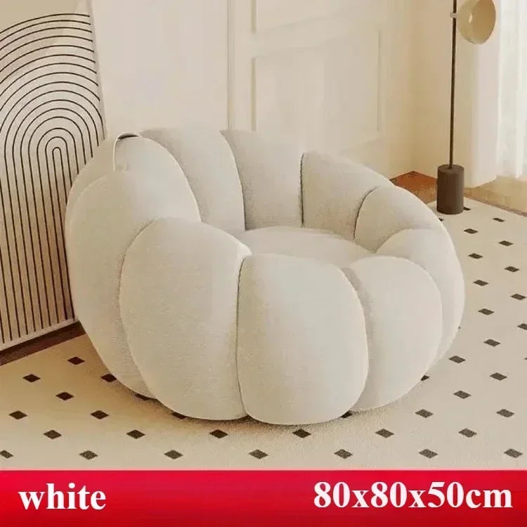 Pumpkin-Inspired Plush Sofa Chair - Six Colors plush toy – – Snowflake velvet White – Image 8 | Plushie Produce