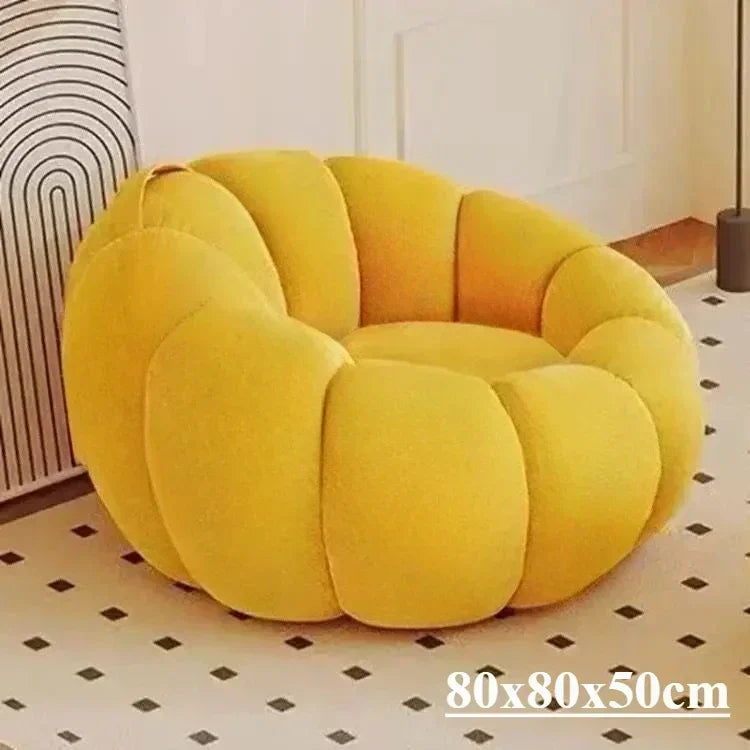 Pumpkin-Inspired Plush Sofa Chair - Six Colors plush toy – – Snowflake velvet Yellow – Image 10 | Plushie Produce