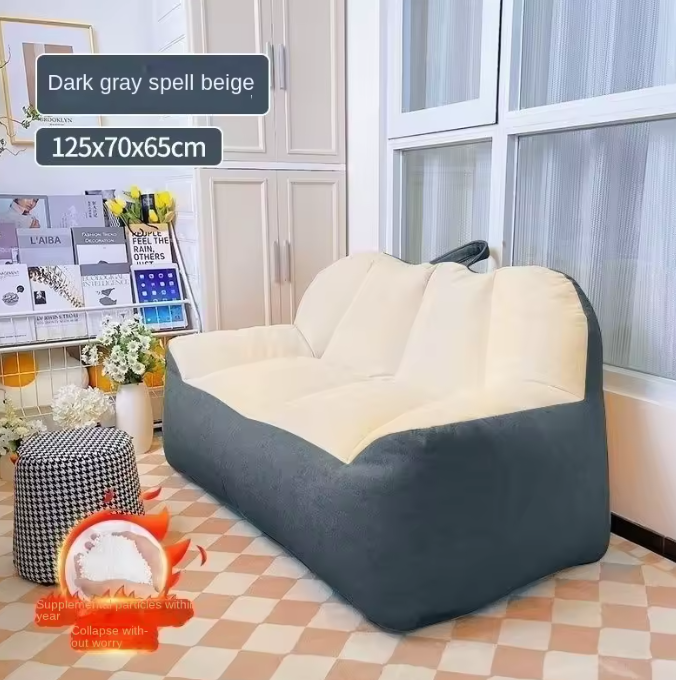 Pumpkin-Themed Two-Person Bean Bag Couch - Four Colors plush toy – – Dark gray with beige – Image 12 | Plushie Produce