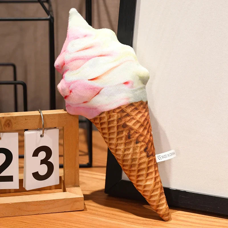 Realistic Ice Cream Throw Pillow, 8 Flavors, 8-20" | 20-50 cm plush toy – – Cream strawberries – Image 7 | Plushie Produce
