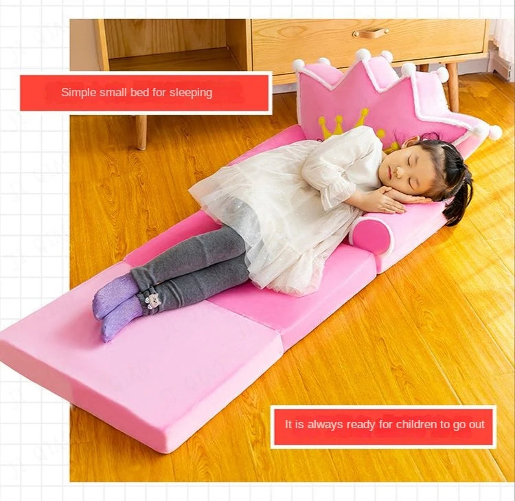 Red Rabbit Children's Reading Chair with Fold-Out Nap Mat plush toy – – – Image 4 | Plushie Produce