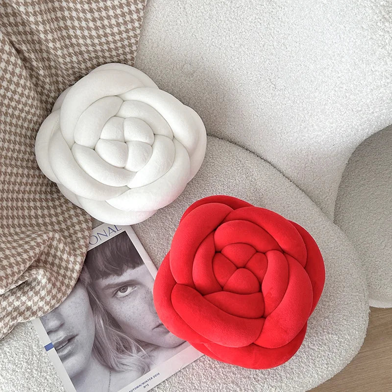 Rose Knot Plushie Throw Pillow, 11" | 28 cm 🌹 plush toy – – – Image 3 | Plushie Produce