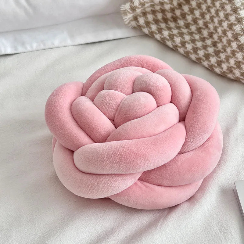 Rose Knot Plushie Throw Pillow, 11" | 28 cm 🌹 plush toy – – Pink – Image 11 | Plushie Produce