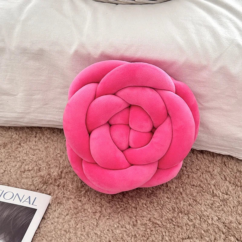 Rose Knot Plushie Throw Pillow, 11" | 28 cm 🌹 plush toy – – Rose – Image 8 | Plushie Produce