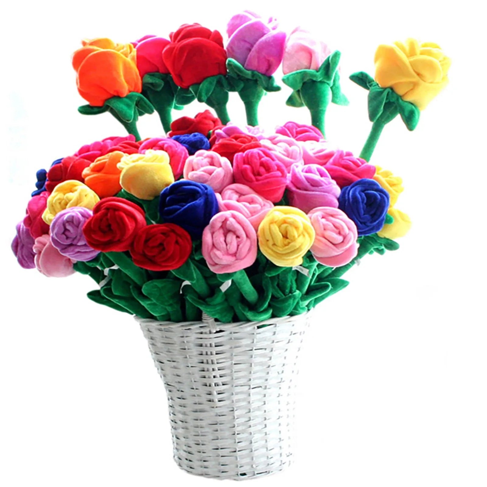 Stemmed Rose Plushies, Nine Colors, 13" | 32 cm plush toy – – – Image 1 | Plushie Produce