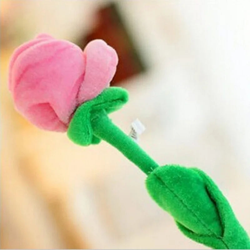 Stemmed Rose Plushies, Nine Colors, 13" | 32 cm plush toy – – Pink – Image 8 | Plushie Produce
