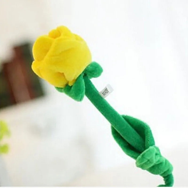 Stemmed Rose Plushies, Nine Colors, 13" | 32 cm plush toy – – Yellow – Image 11 | Plushie Produce