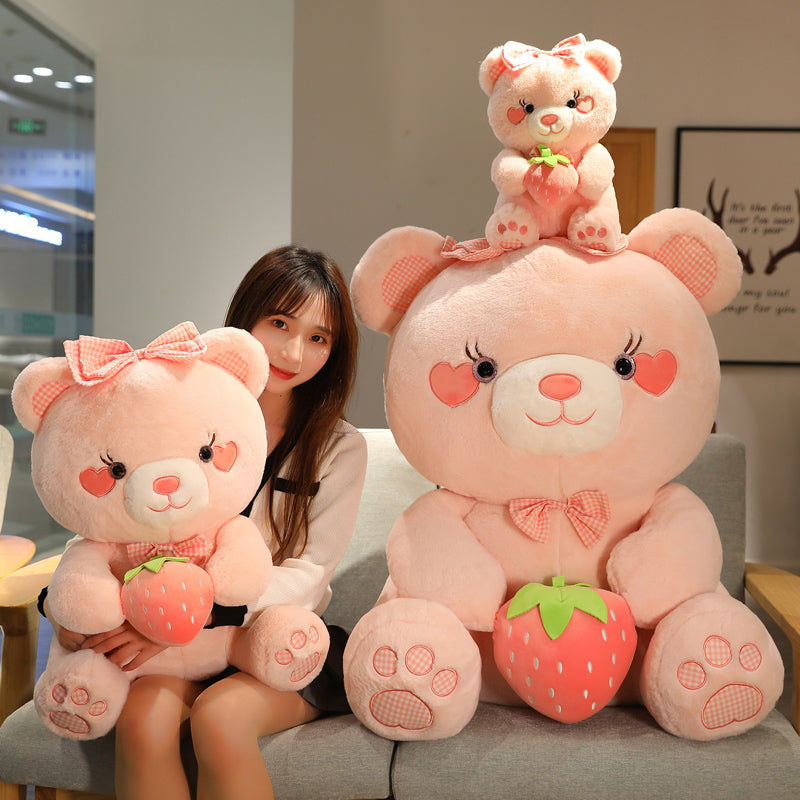 Strawberry Bear Stuffed Animal, 14-34" | 35-85 cm plush toy – – – Image 5 | Plushie Produce