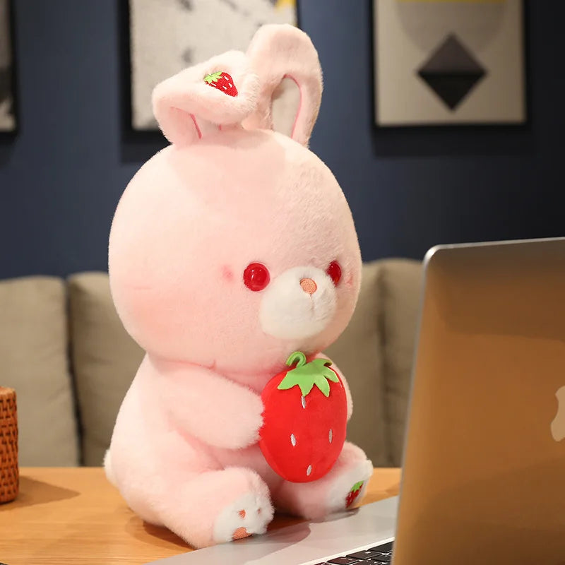 Strawberry Bunny Plushie, 11-20" | 28-50 cm plush toy – – – Image 3 | Plushie Produce