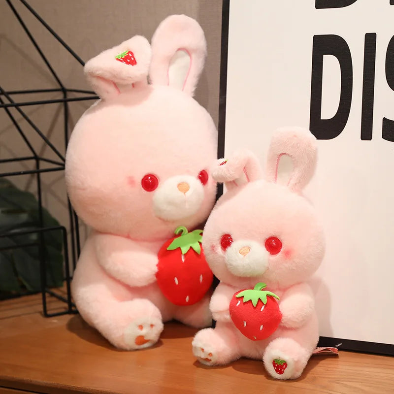 Strawberry Bunny Plushie, 11-20" | 28-50 cm plush toy – – – Image 5 | Plushie Produce