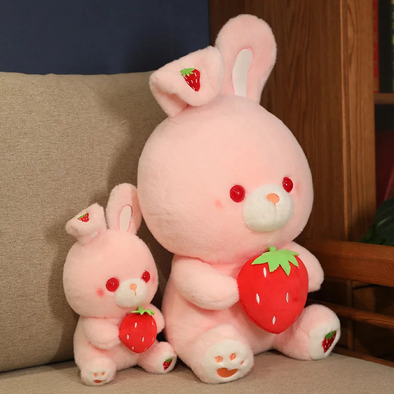 Strawberry Bunny Plushie, 11-20" | 28-50 cm plush toy – – – Image 6 | Plushie Produce