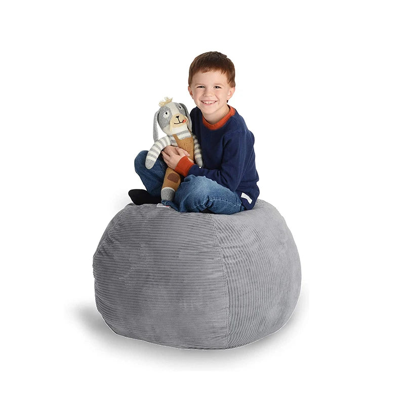 Striped Bean Bag Plushie Organizer | Stylish & Functional plush toy – – Gray – Image 10 | Plushie Produce