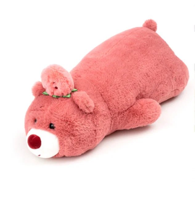 Stuffed Animal Fruit Gummy Bear Plushie, 6 Designs, 12-28" | 30-70 cm plush toy – – 50cm Strawberry Lying – Image 8 | Plushie Produce
