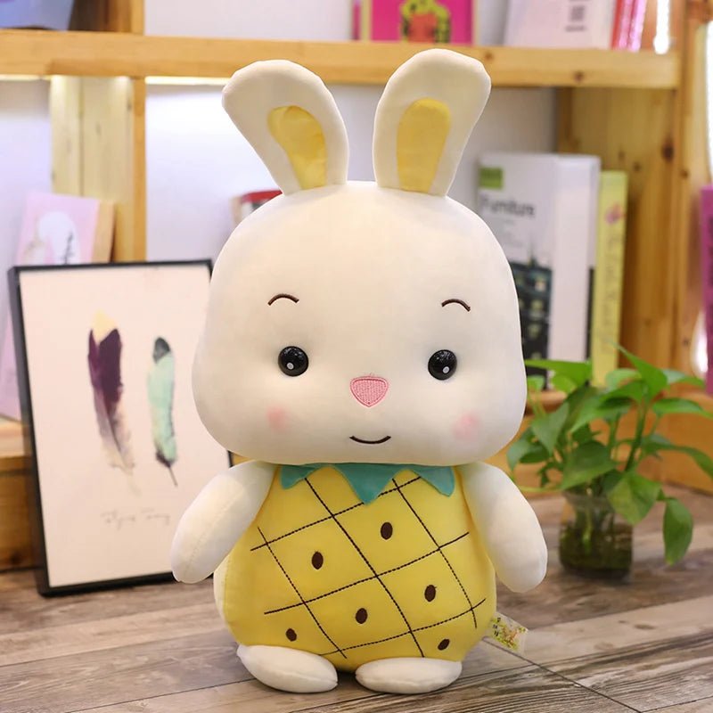 Stuffed Animal Pig & Rabbit in a Strawberry or Pineapple, 9-13"| 32-40 cm plush toy – – – Image 4 | Plushie Produce