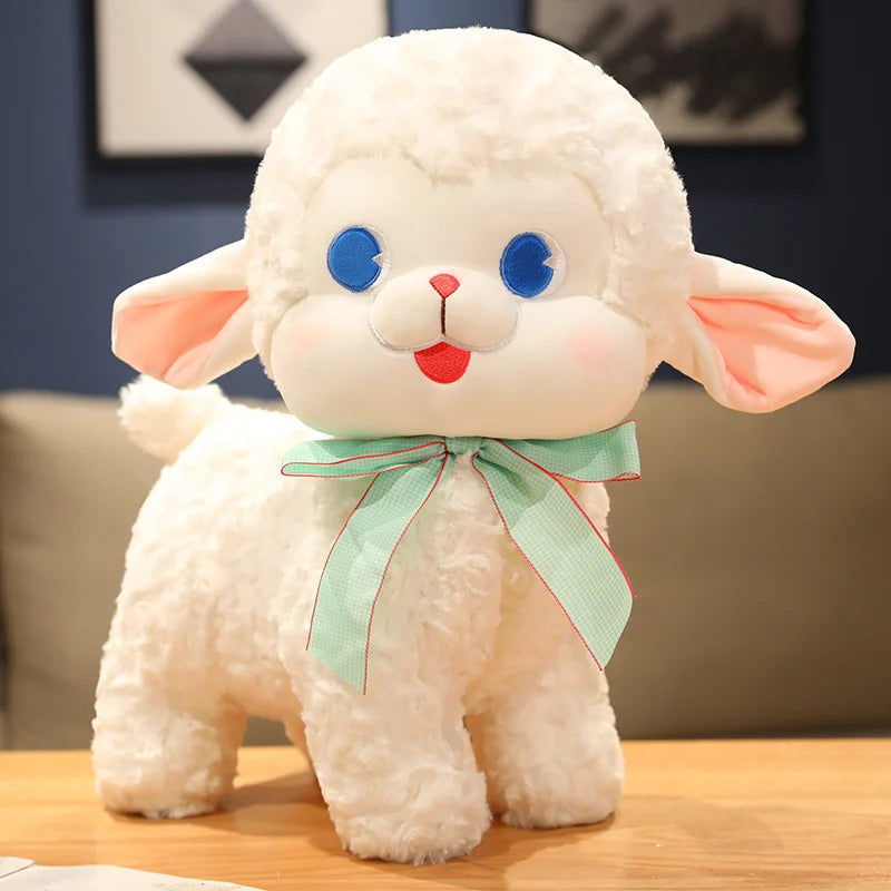 White Lamb Plushie with Bow, 8-16" |20-40 cm plush toy – – Standing – Image 10 | Plushie Produce