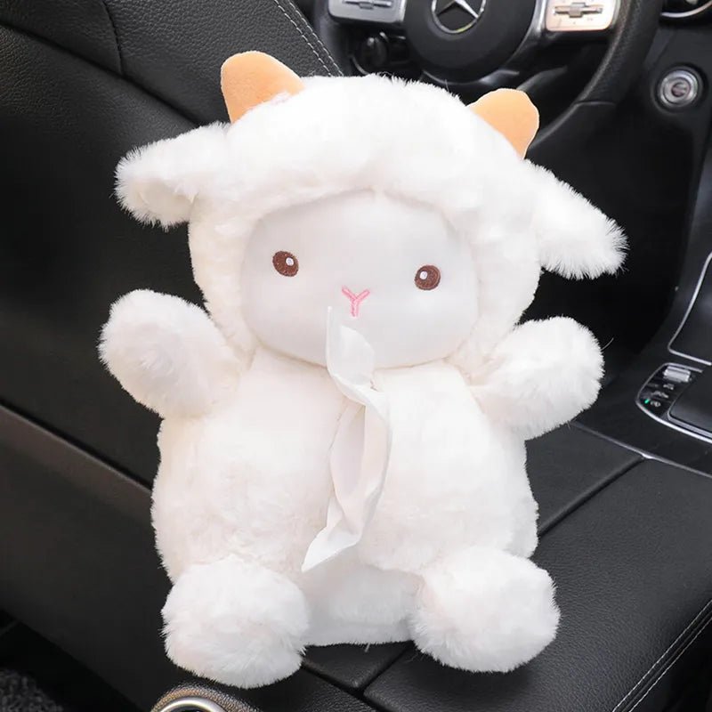 Farm Stuffed Animal Tissue Holder, Three Animals, 11" | 27 cm plush toy – – Lamb – Image 6 | Plushie Produce