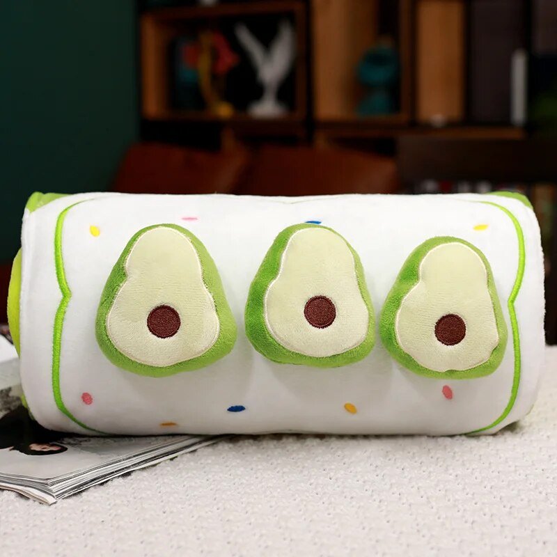 Foodie Blankets – Soft Plush Throw Blanket in Fun Food Designs plush toy – – Avocado – Image 3 | Plushie Produce