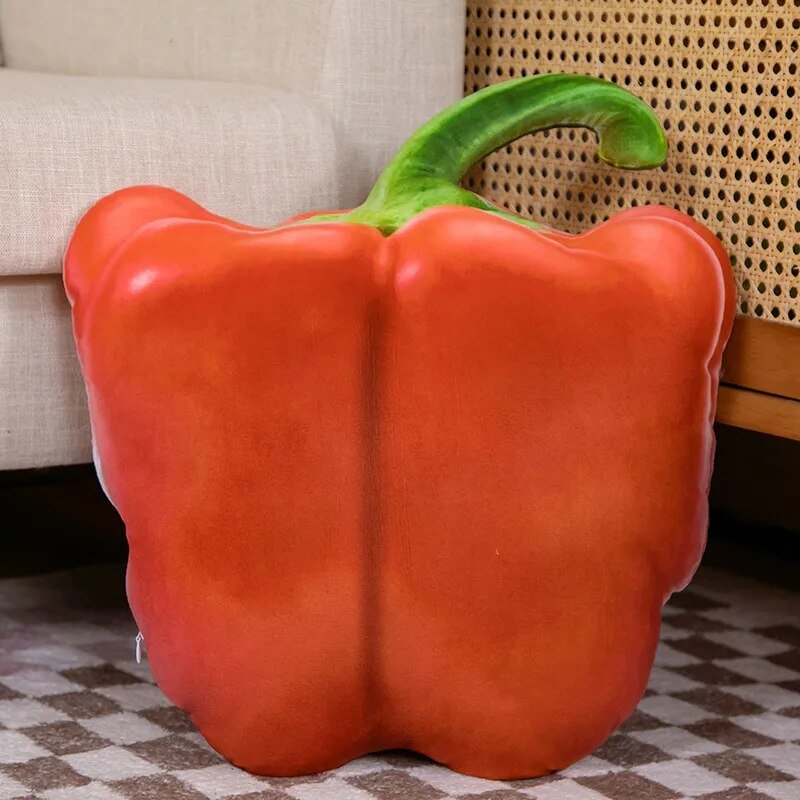 Giant Realistic Fruit & Vegetable Plushies, 12 Styles, 17-34" | 42-87cm plush toy – – Red pepper 45x40 – Image 6 | Plushie Produce