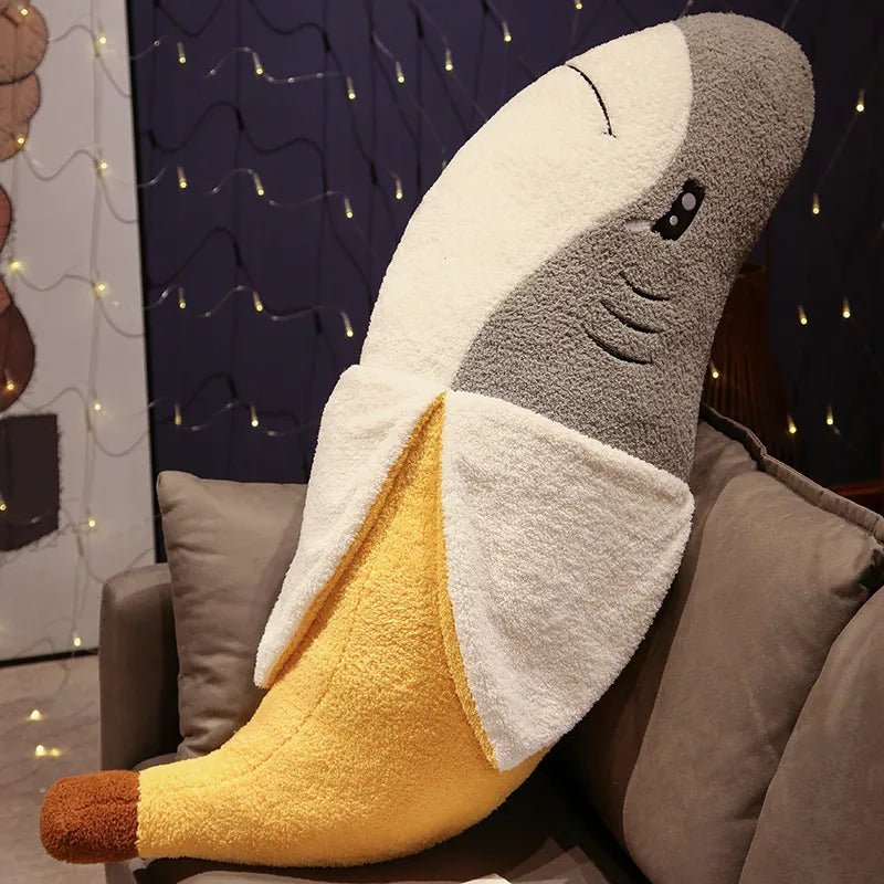 Jumbo Banana Shark Plushie, 18-43" | 45-110 cm plush toy – – 3.6 ft/110cm – Image 1 | Plushie Produce