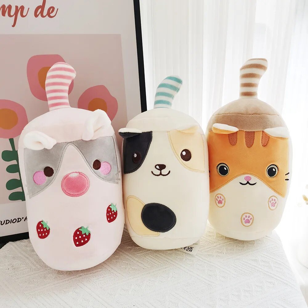 Plushie Bubble Tea in Animal Cup Plushie, Three Animals, 9" | 23 cm plush toy – – – Image 2 | Plushie Produce