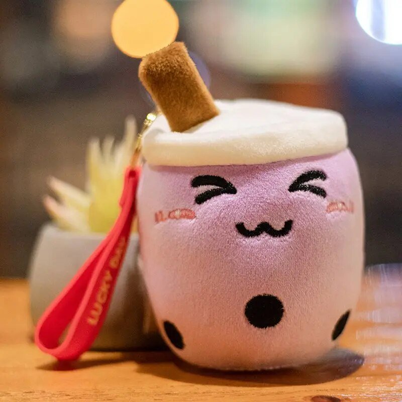 Plushie Bubble Tea Keychain, 12 Varieties, 4" | 10 cm plush toy – – purle close – Image 8 | Plushie Produce