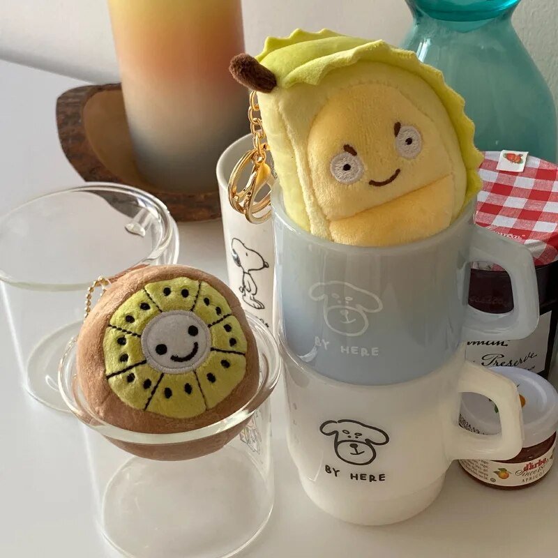 Plushie Cartoon Fruit Durian/Kiwi Keychain, 4" | 10 cm plush toy – – – Image 4 | Plushie Produce