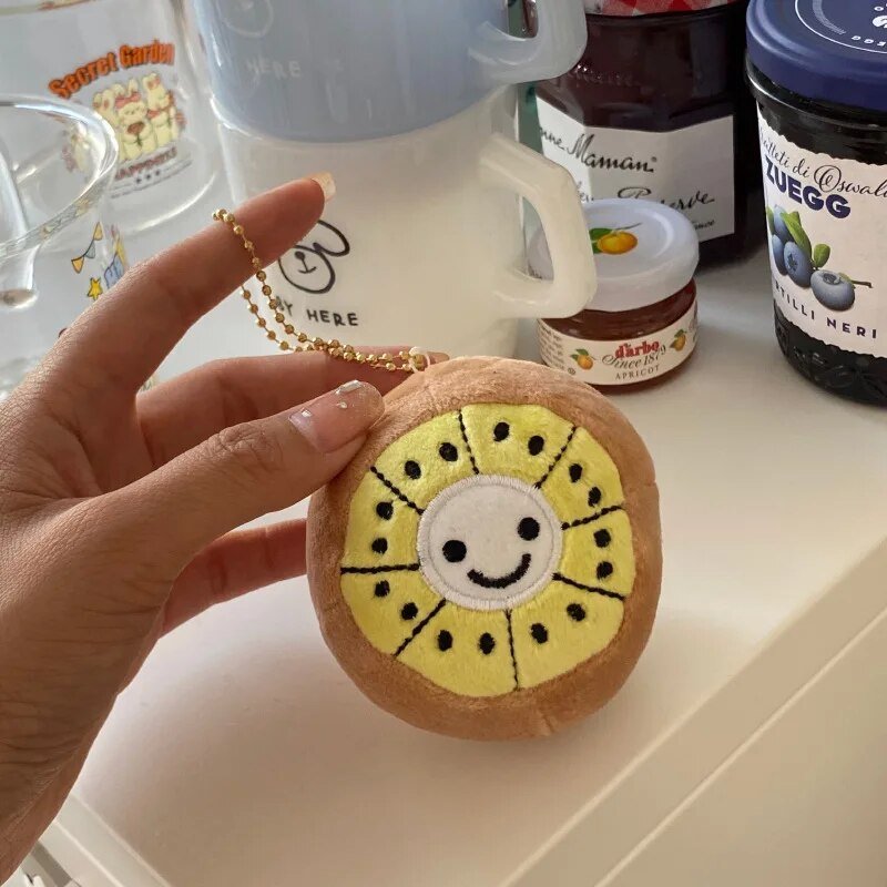 Plushie Cartoon Fruit Durian/Kiwi Keychain, 4" | 10 cm plush toy – – Kiwifruit – Image 3 | Plushie Produce
