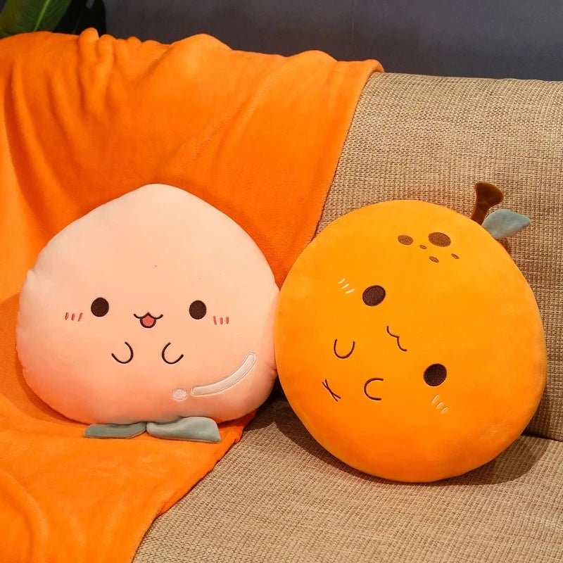 Plushie Cartoon Fruit with Optional Blanket, 15" | 38 cm plush toy – – – Image 5 | Plushie Produce