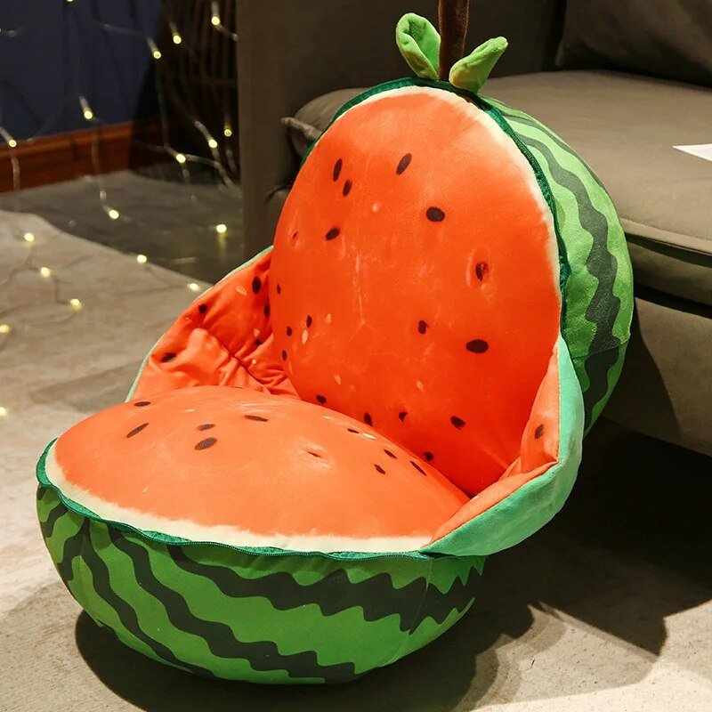 Plushie Children's Watermelon Seat Cushion, 24" | 60 cm plush toy – – – Image 1 | Plushie Produce
