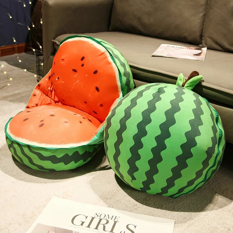 Plushie Children's Watermelon Seat Cushion, 24" | 60 cm plush toy – – – Image 2 | Plushie Produce