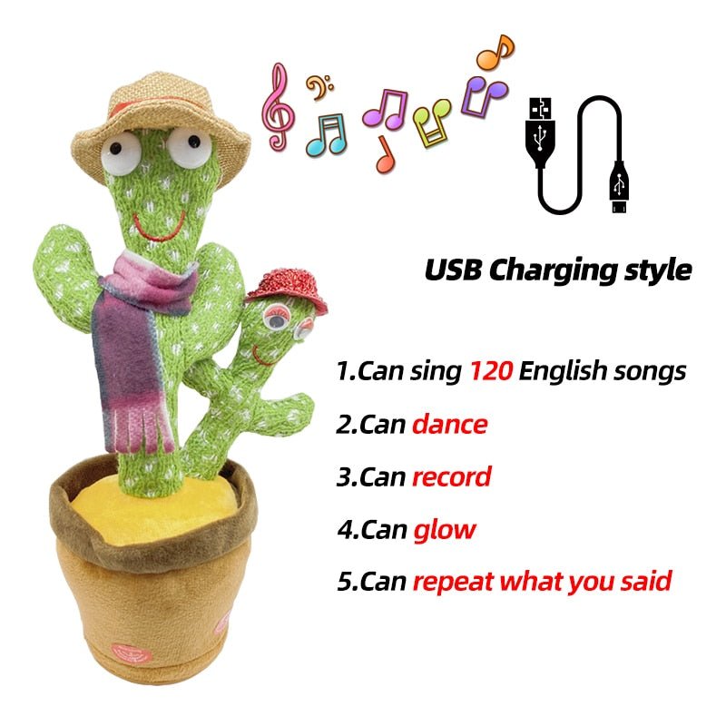 Plushie Dancing Singing Cactus, 13" | 32 cm plush toy – – – Image 14 | Plushie Produce