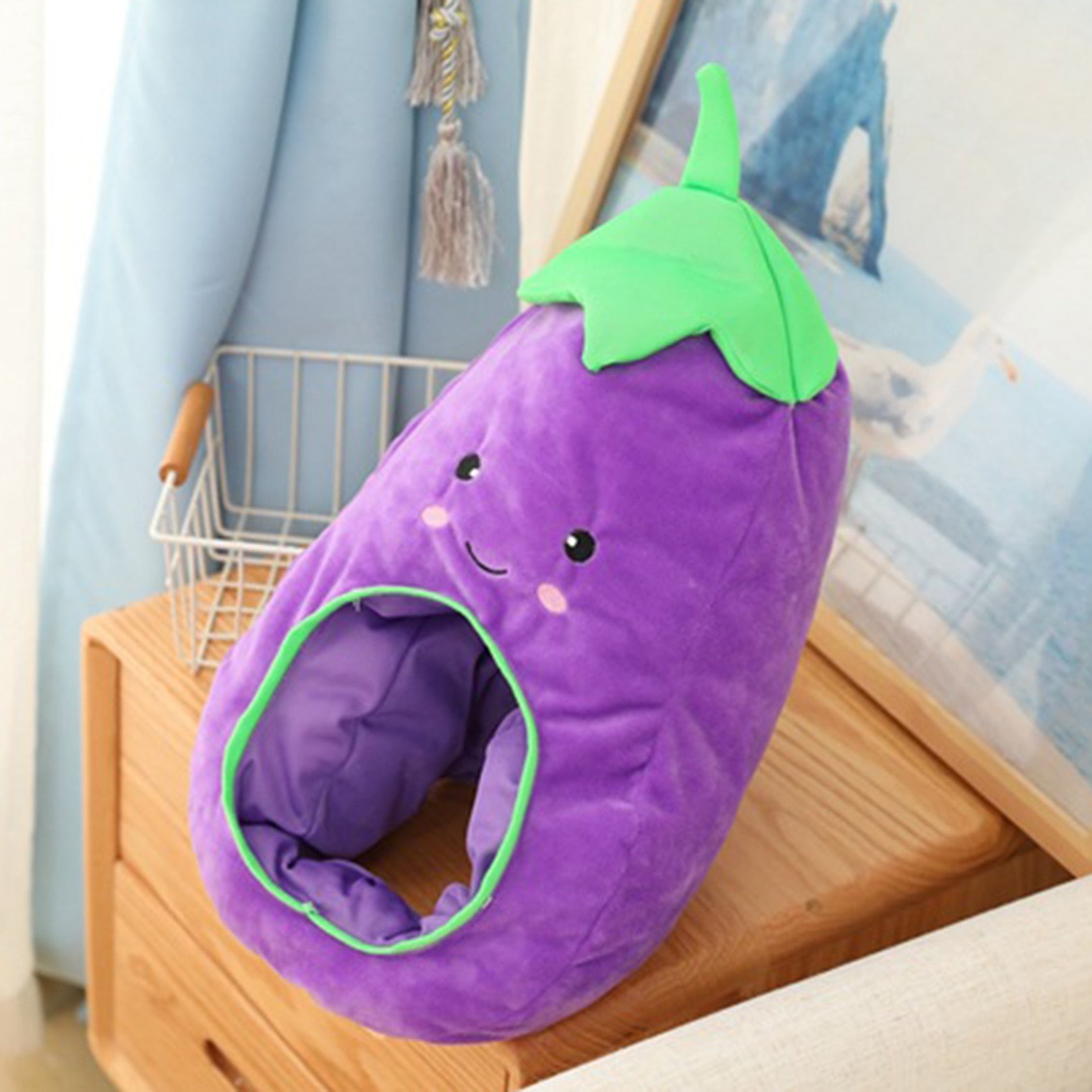 Plushie Eggplant Hat, 18" | 46 cm plush toy – – – Image 1 | Plushie Produce