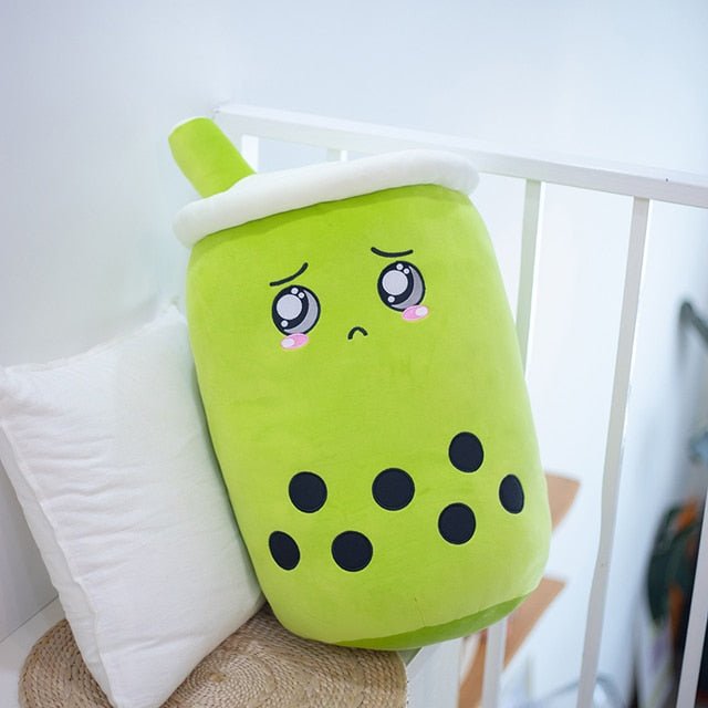 Plushie Jumbo Sad Honeydew Bubble Tea, 10-28" | 25-70 cm plush toy – – 10"(25cm) – Image 1 | Plushie Produce