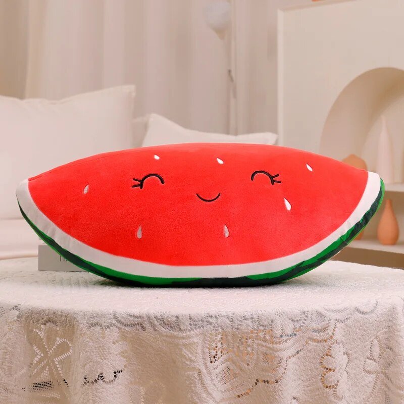 Plushie Large Cartoon Watermelon Slice, 18" | 45 cm plush toy – – – Image 1 | Plushie Produce