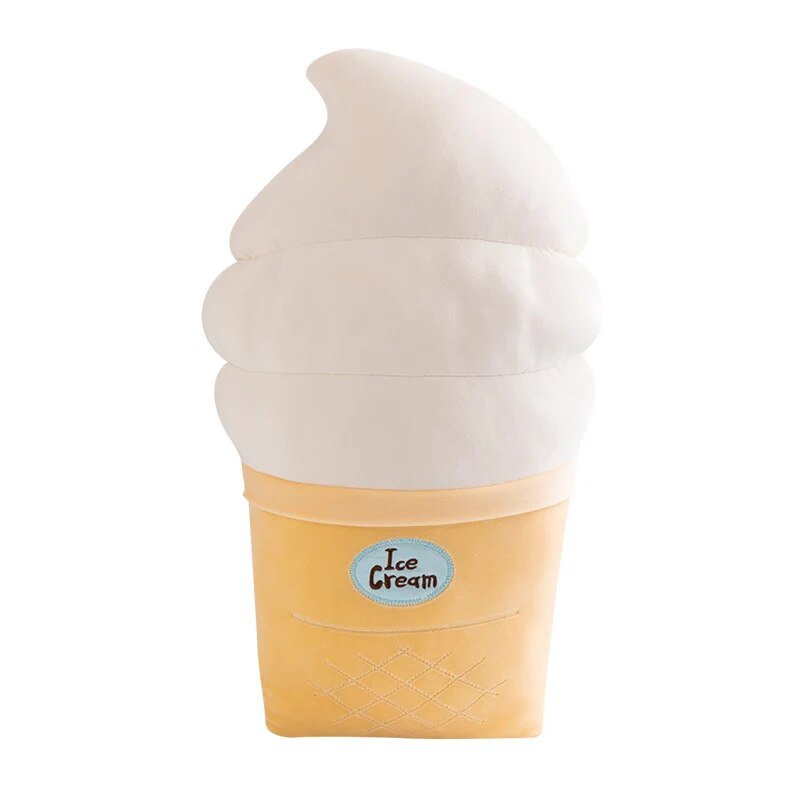 Plushie Soft Serve Ice Cream Cone, 20" | 50 cm plush toy – – Vanilla – Image 3 | Plushie Produce