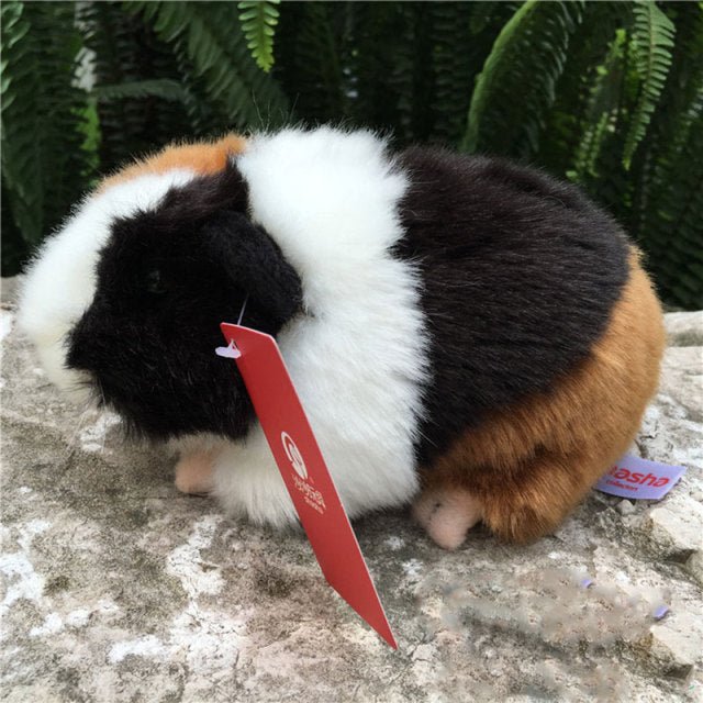 Realistic Guinea Pig Stuffed Animal, 7" | 18 cm plush toy – – Black white – Image 2 | Plushie Produce