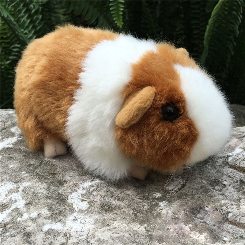 Realistic Guinea Pig Stuffed Animal, 7" | 18 cm plush toy – – Brown and White – Image 1 | Plushie Produce