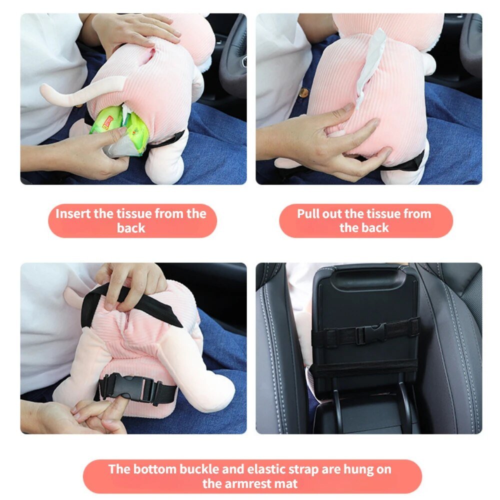 Stuffed Animal Car Tissue Holder/Trash Can, Four Styles, 16" | 40 cm plush toy – – – Image 5 | Plushie Produce