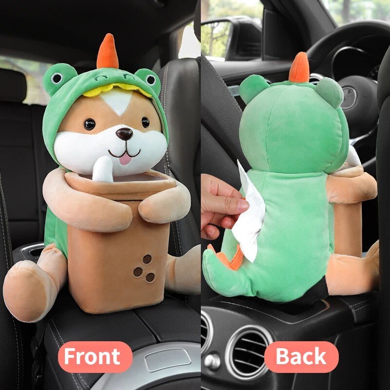 Stuffed Animal Car Tissue Holder/Trash Can, Four Styles, 16" | 40 cm plush toy – – – Image 6 | Plushie Produce