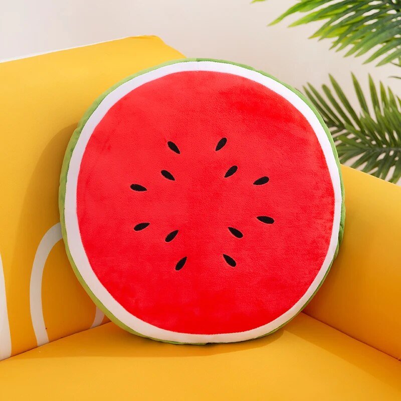 Watermelon Slice Plushie Throw Pillow, 12" | 30 cm plush toy – – Circle – Image 2 | Plushie Produce