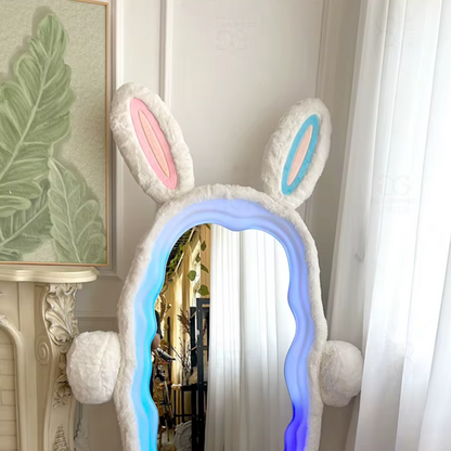 Plush Rabbit Body Mirror with LED Lights | 39" x 75" (100 x 190 cm)