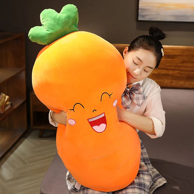 Jumbo Plushie Cartoon Pepper/Eggplant/Carrot/Corn, 12-39" | 30-100cm