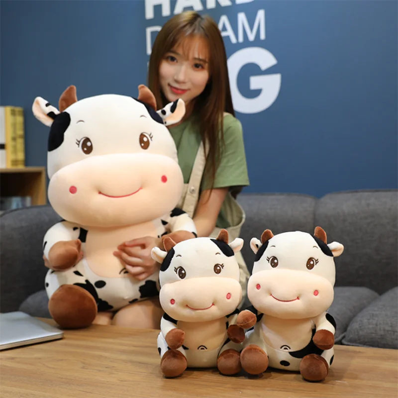 Sitting Dairy Cow Plushie, 10-14" | 25-35 cm