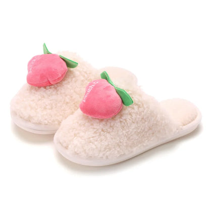 Plushie Fruit Slippers, Five Fruit Styles, US Men 3.5-6.5/Women 5.5-8