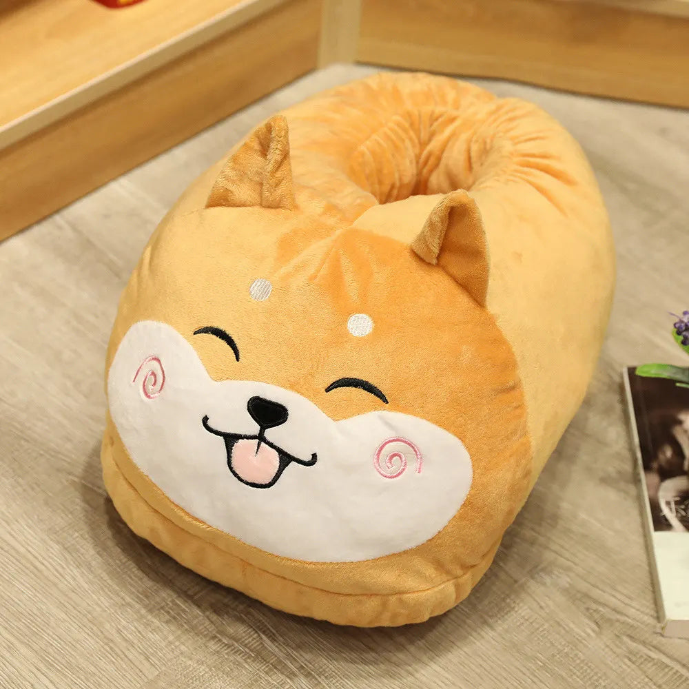 Cartoon Animal & Plant Floor Slippers | Cozy Oversized Foot Warmers