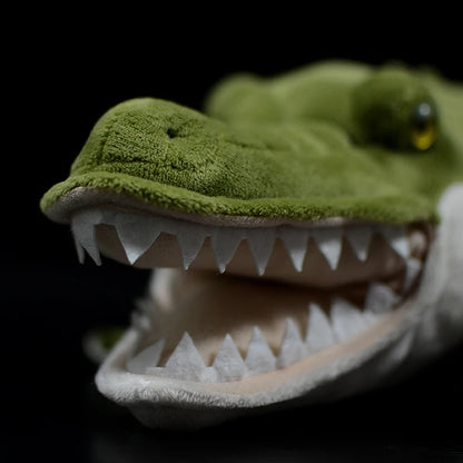 Crocodile en peluche réaliste à bouche ouverte, 20" | 50 cm