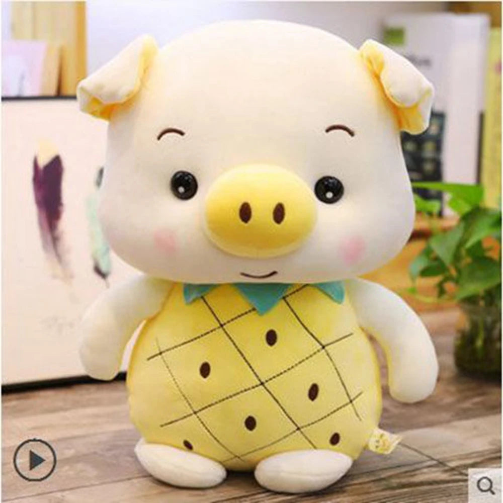 Stuffed Animal Pig or Rabbit in a Strawberry or Pineapple, 9-13"| 32-40 cm