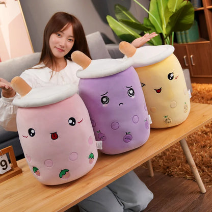 Plushie Emotional Boba Tea, Three Flavors, 20" | 50 cm